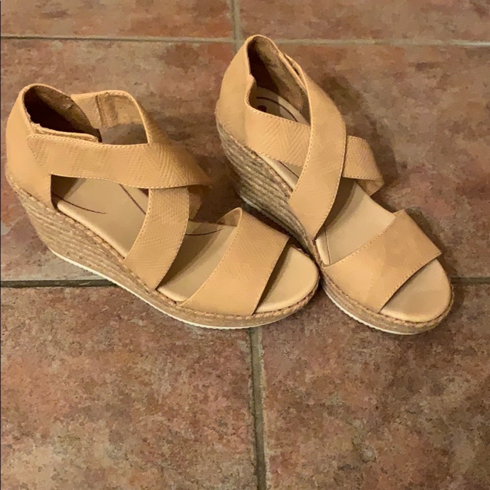 Tan wedge sandals